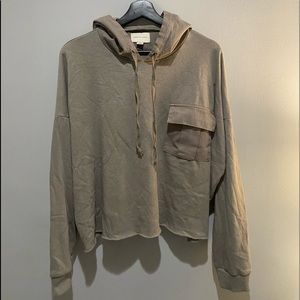 american eagle cropped green hoodie